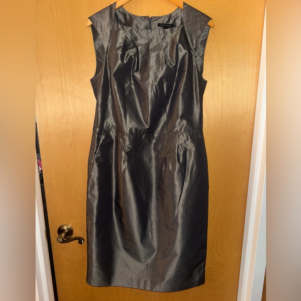 Banana Republic Grey Pinstriped Sleeveless Dress